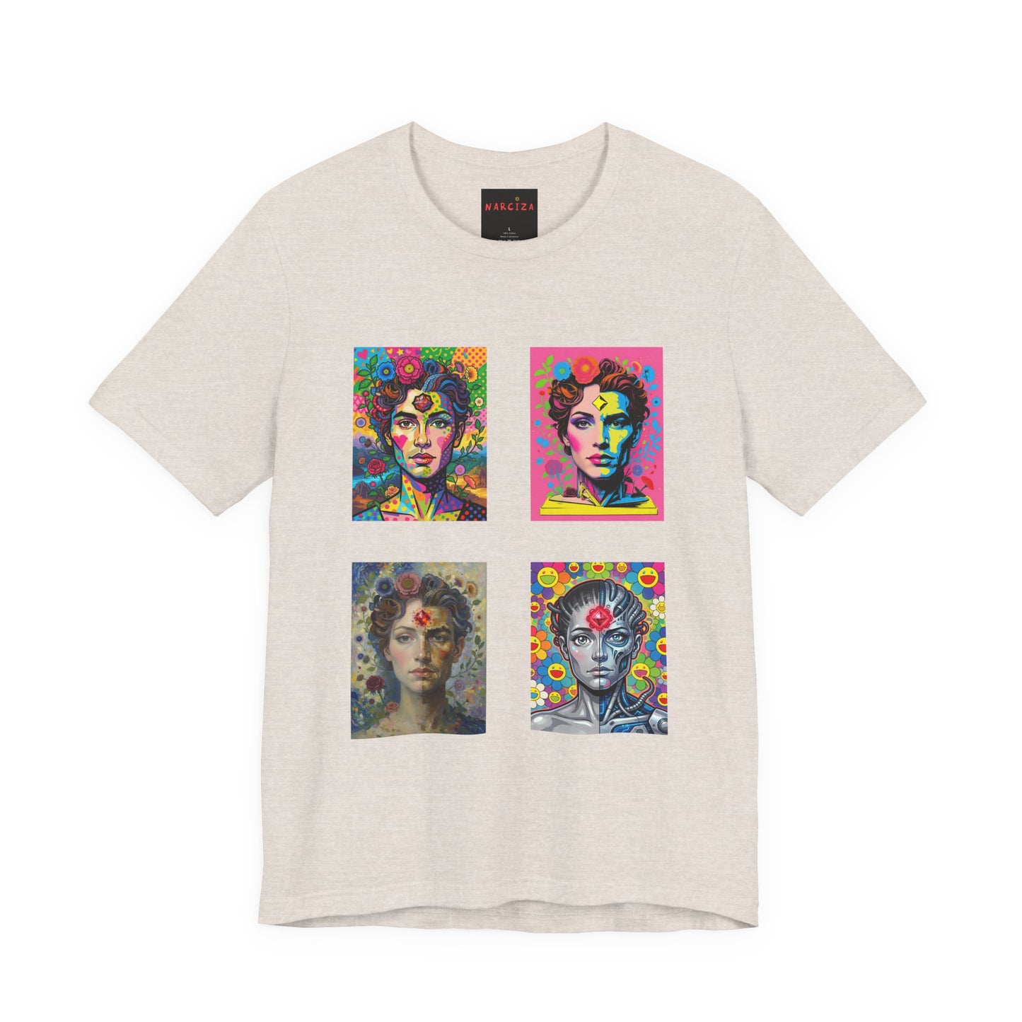 Fluid Art Faces - Unisex NARCIZA Tee