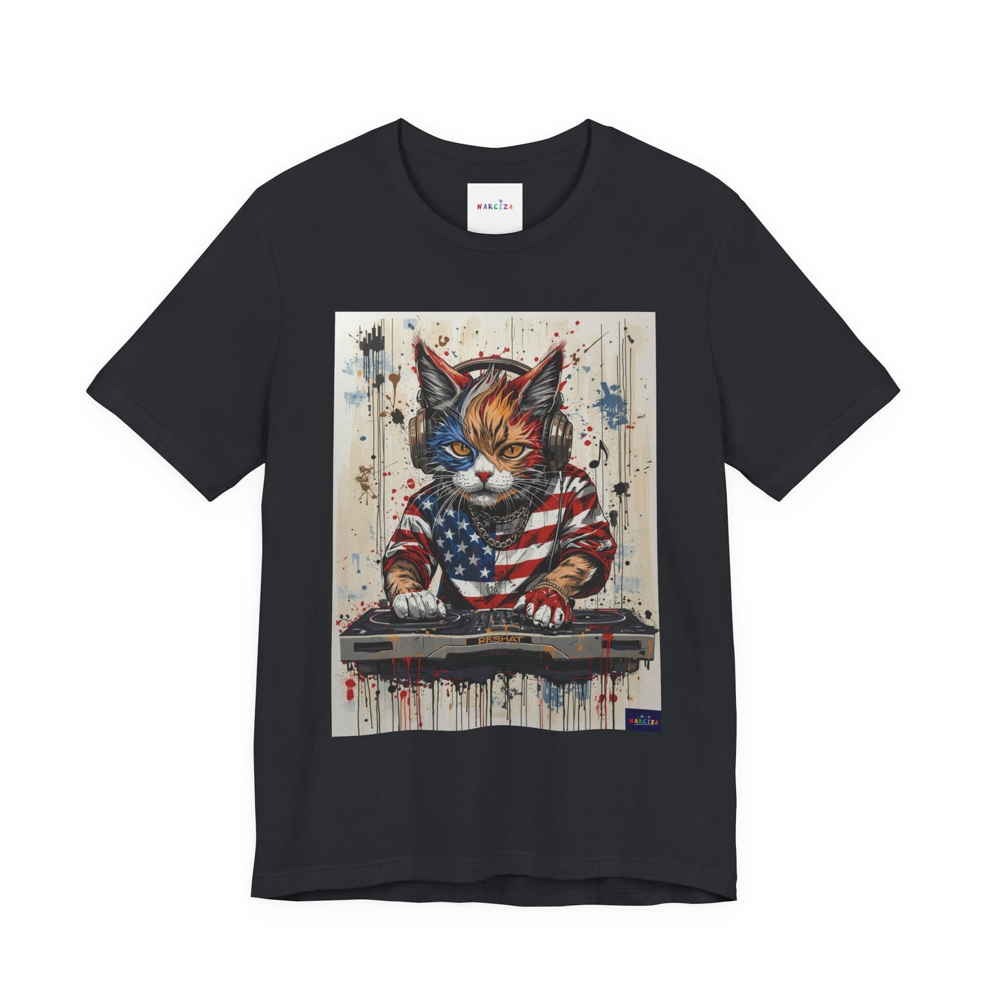 Scratch Cat DJ  — Narciza Unisex T‑Shirt