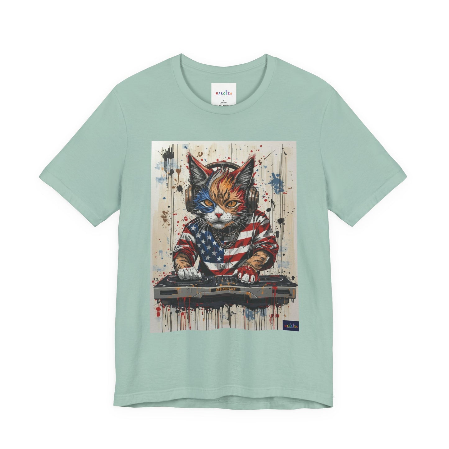 Scratch Cat DJ  — Narciza Unisex T‑Shirt