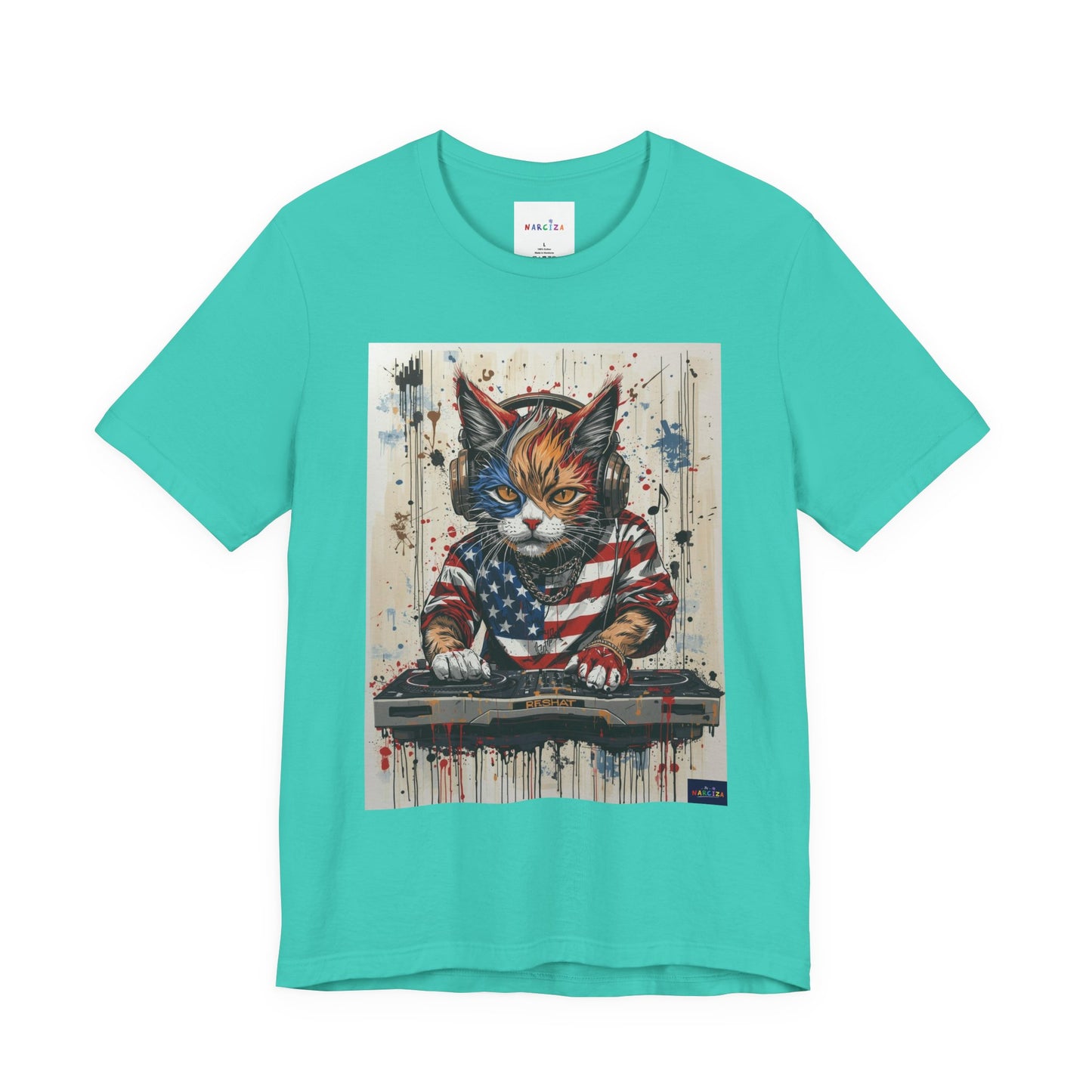 Scratch Cat DJ  — Narciza Unisex T‑Shirt