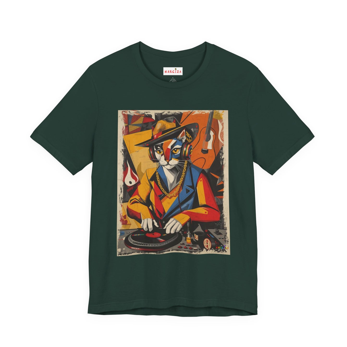 Cubist Cat DJ - Narciza Unisex Tee