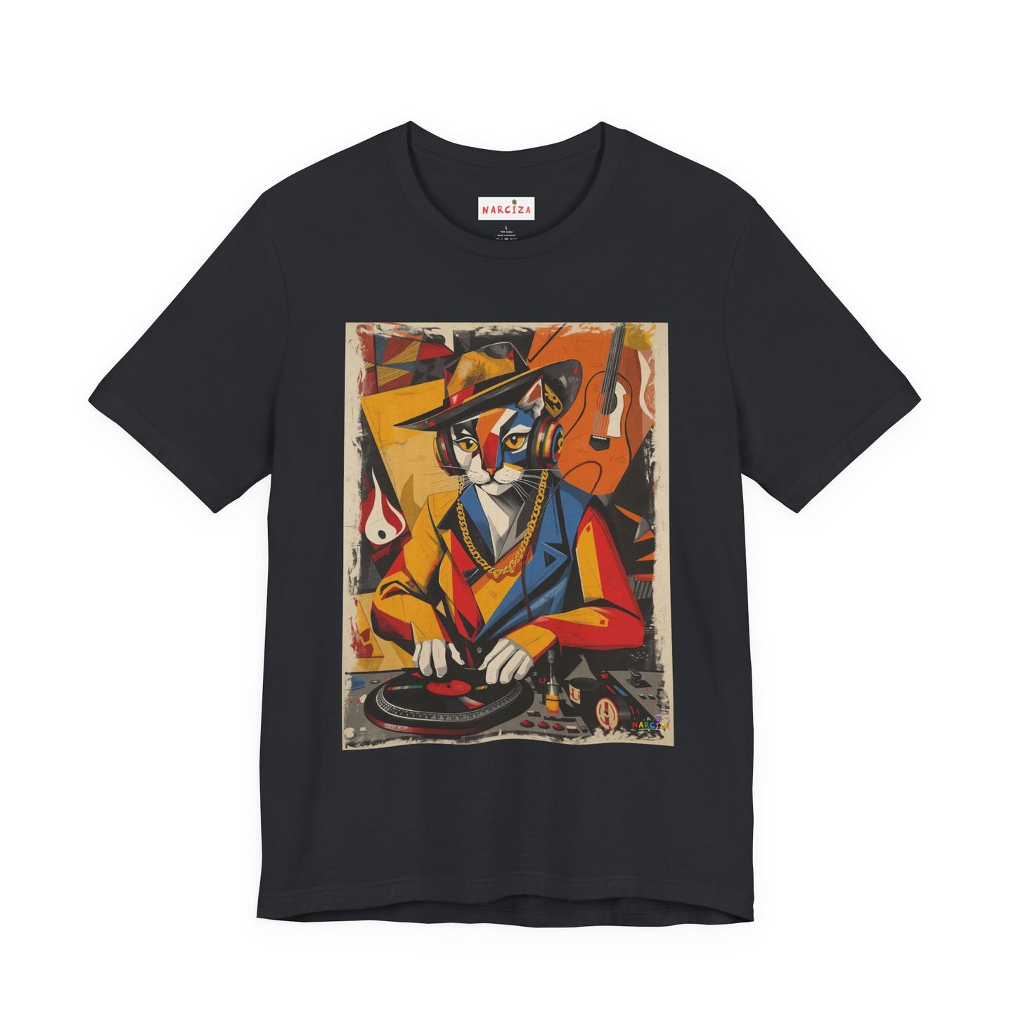 Cubist Cat DJ - Narciza Unisex Tee