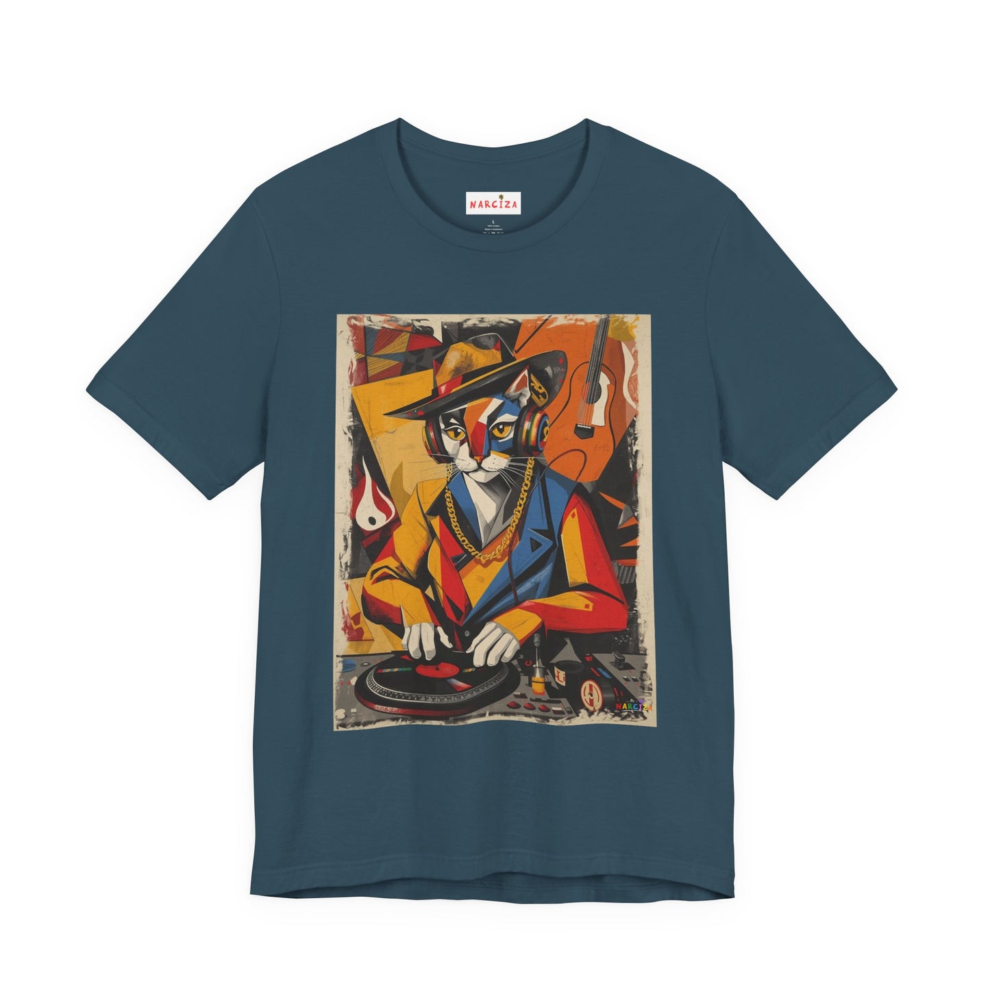 Cubist Cat DJ - Narciza Unisex Tee
