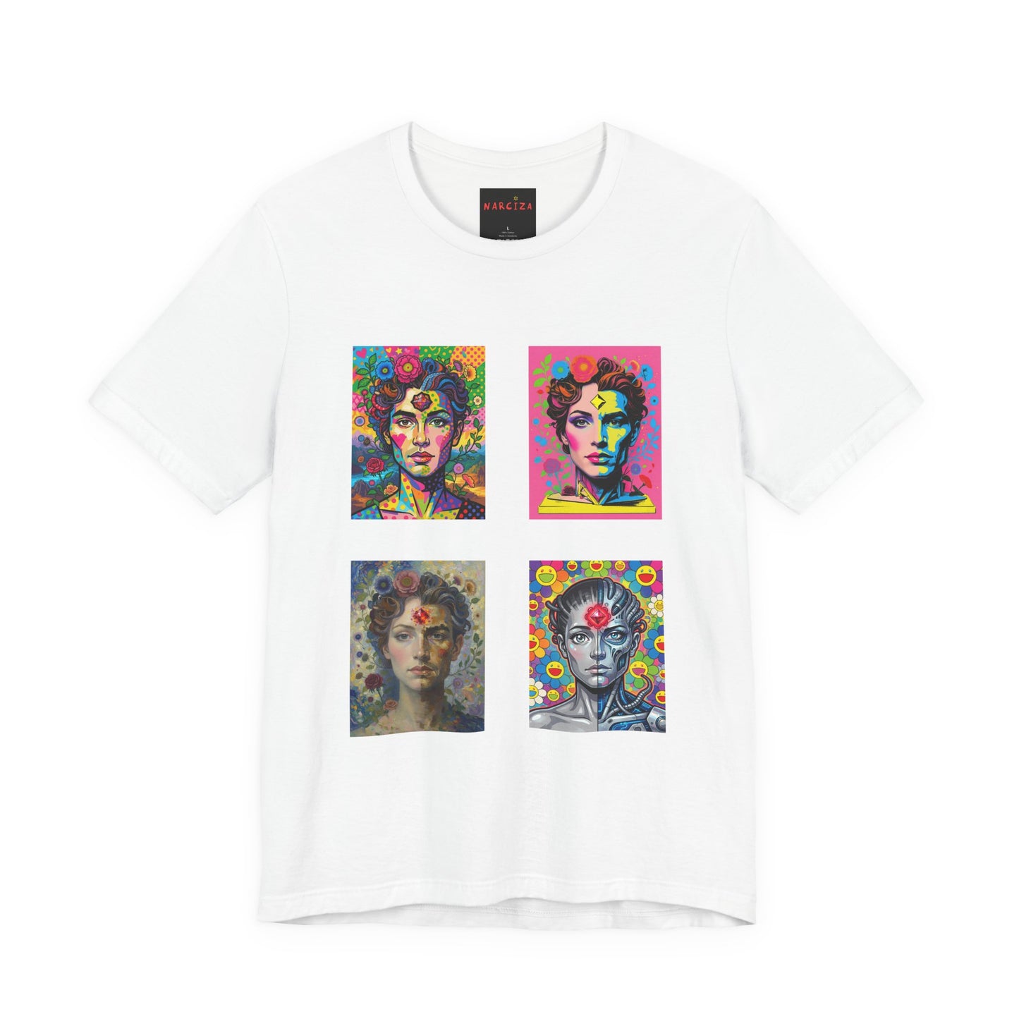 Fluid Art Faces - Unisex NARCIZA Tee