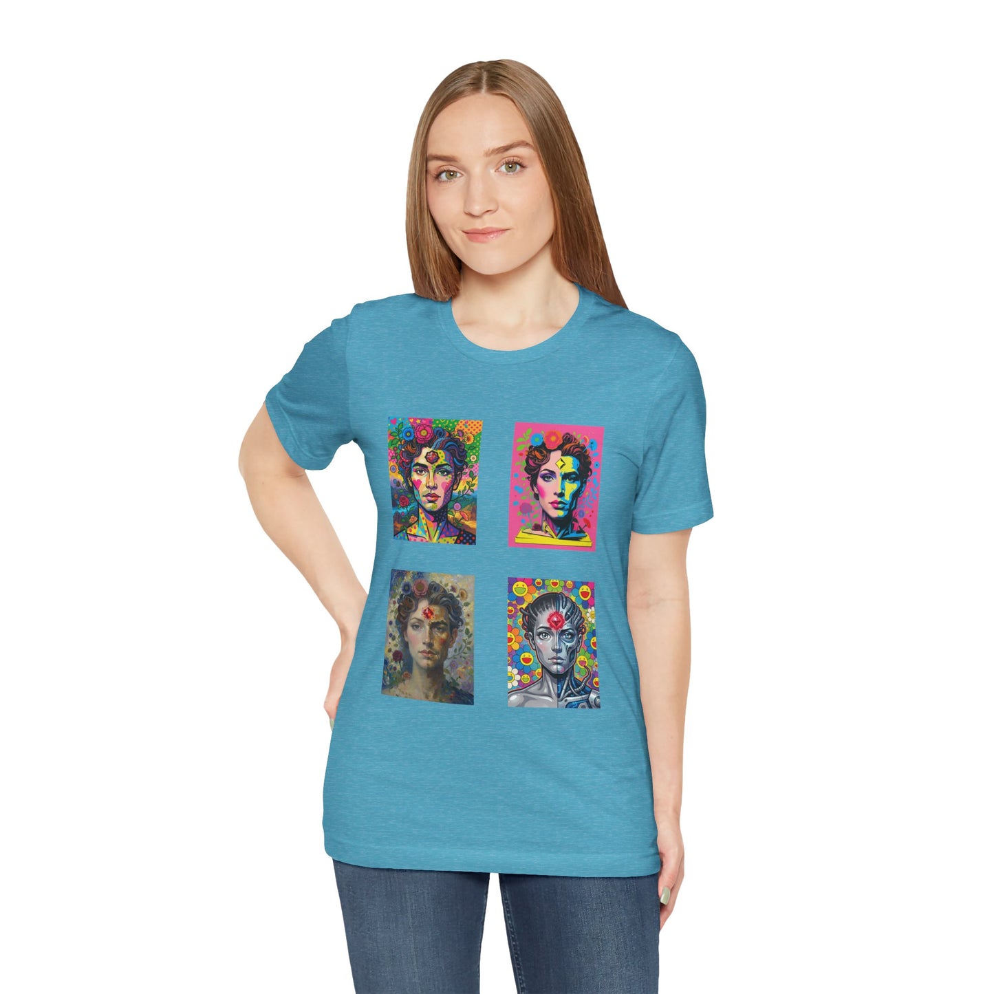 Fluid Art Faces - Unisex NARCIZA Tee
