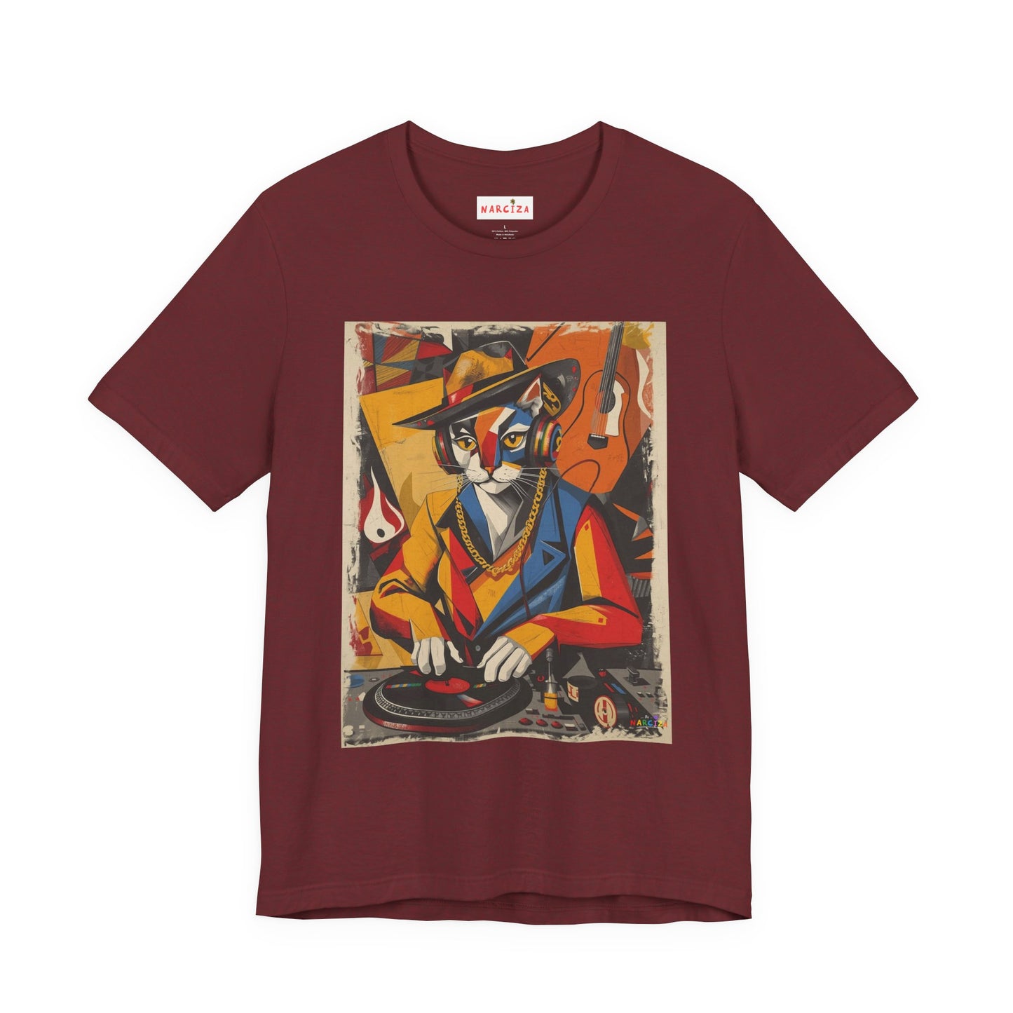 Cubist Cat DJ - Narciza Unisex Tee