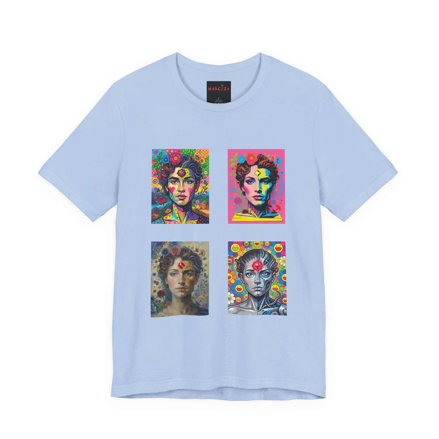 Fluid Art Faces - Unisex NARCIZA Tee