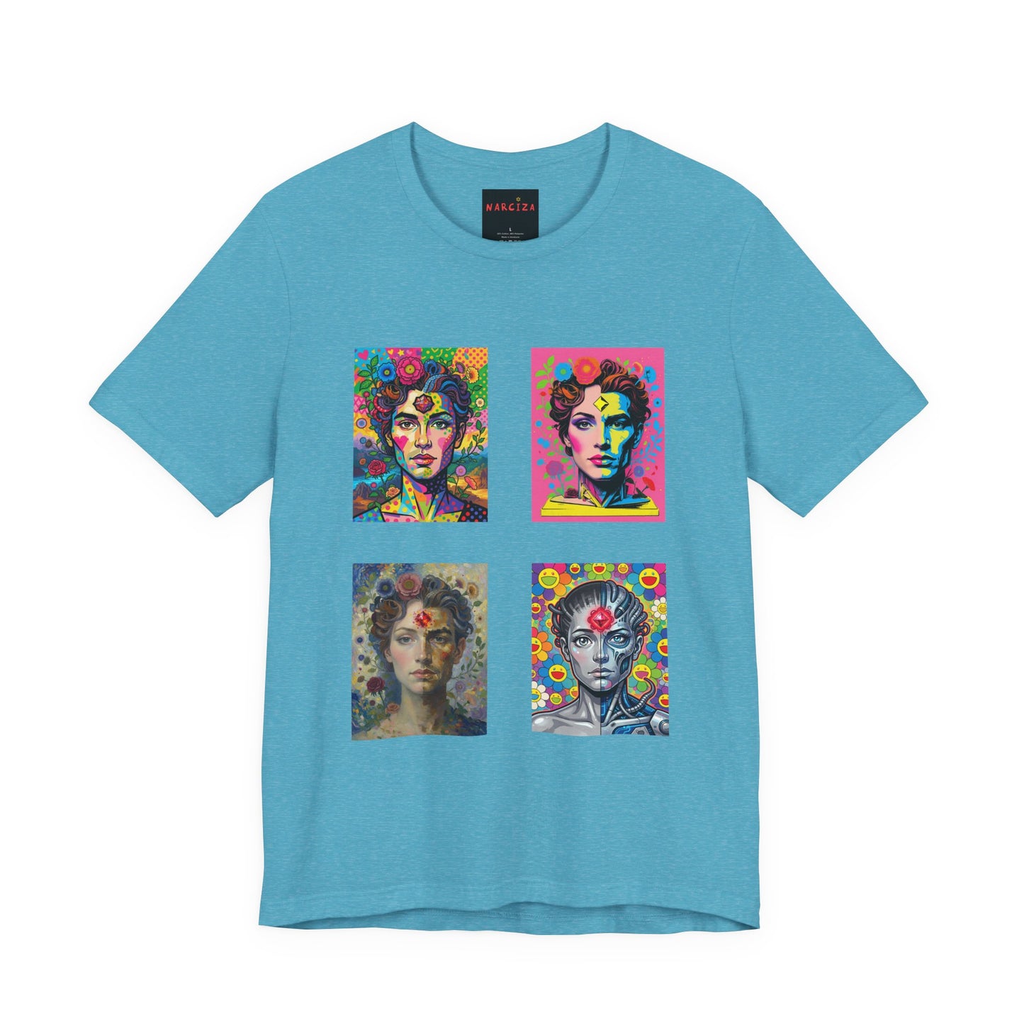Fluid Art Faces - Unisex NARCIZA Tee
